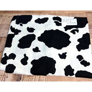 Cow Print Fabric Pieces 44.5"x25.5" & 35.5"x10" Black & White Cotton Material Fo
